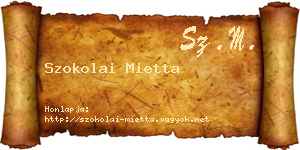 Szokolai Mietta névjegykártya